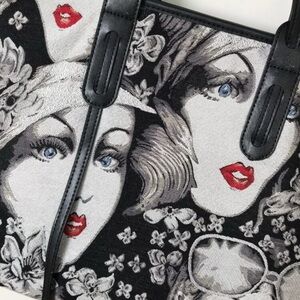 Vintage Stylish Black and White Tote Bag